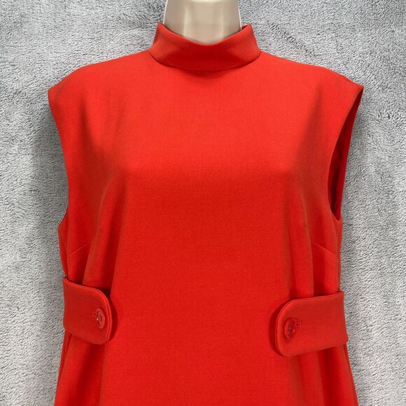 The J. Peterman Nora Shift Dress Womens XS Burnt Orange Stretch Twill Back Zip - Picture 5 of 15